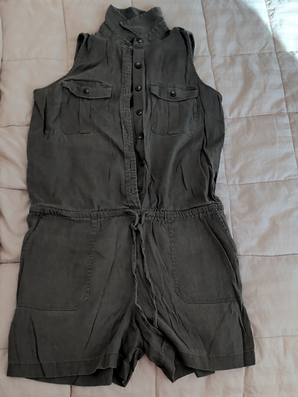 Ralph Lauren Olive Green Sleeveless Utility Romper